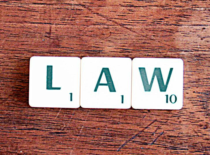 The word Law spelled out in letter tiles