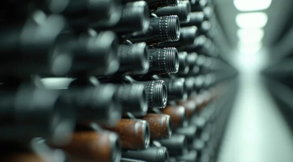 Stacked Firearms in a Warehouse